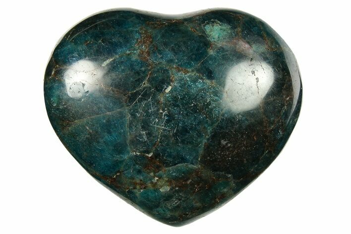 Polished Blue Apatite Heart - Madagascar #274543